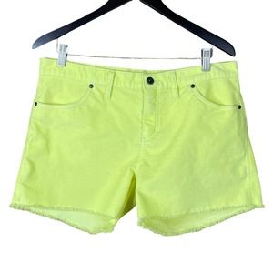 Carve Designs Neon Yellow Frayed Hem Women’s Shorts